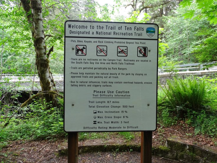 Trail of 10 Falls sign