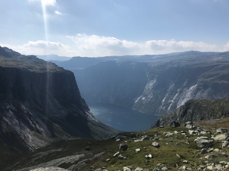 Trolltunga trail lake fjord views overlook Norway hiking
